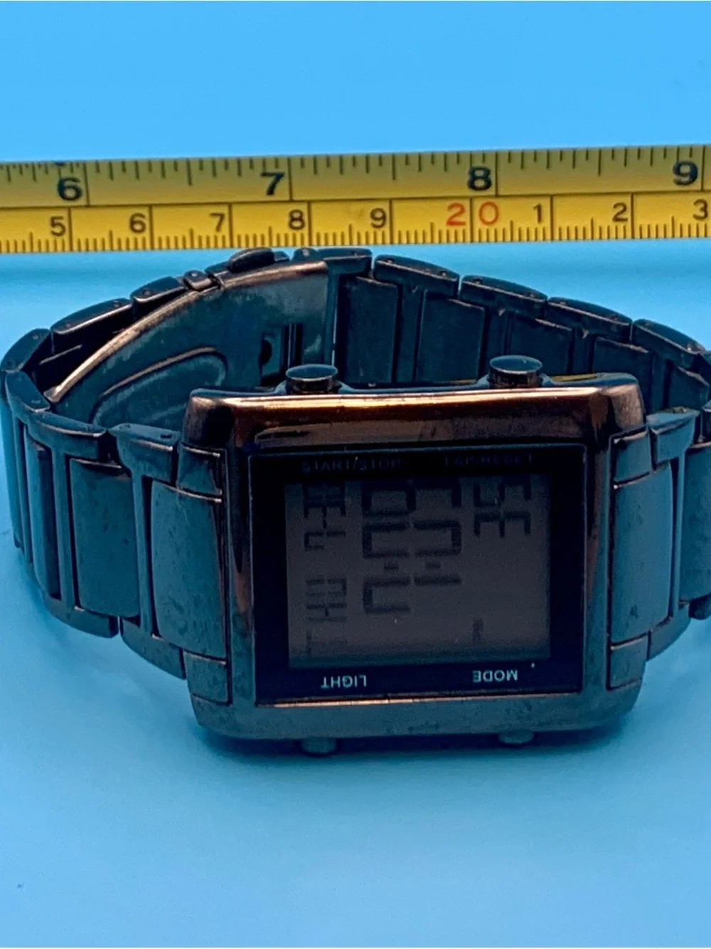 Men’s Digital Tank Wristwatch Chrono Day Date Backlight Alarm Dual Time Working
